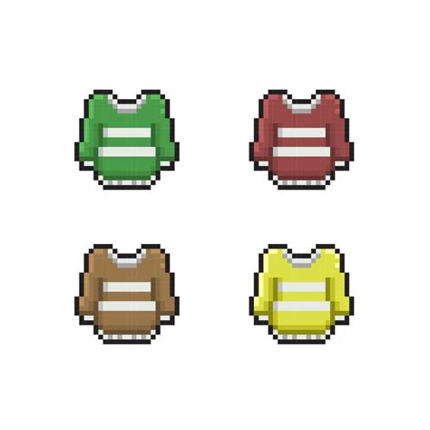 Sweater Set With Different Color In Pixel Art Style 22027344 Vector Art