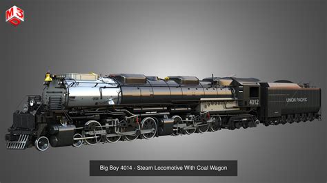 Icrr 1518 Big Boy 4014 Steam Locomotive Coal Wagon 2 In 1 3d Model