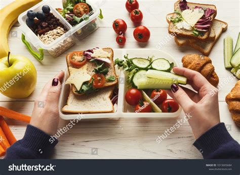 Healthy Snack Office Workplace Businesswoman Eating Stock Photo