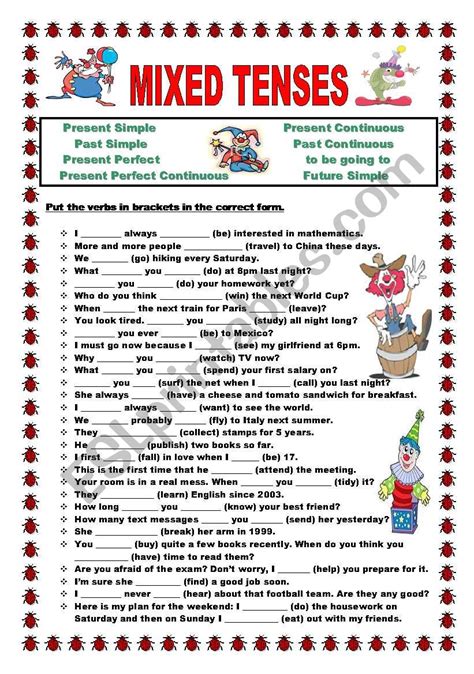 Mixed Tenses Exercises With Answers Pdf