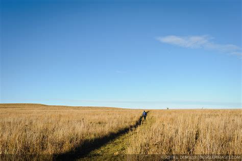 Fall Tallgrass Prairie Hiker Tallgrass Prairie National Preserve