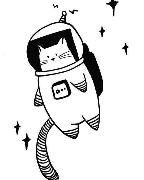Space Cat Spacedrawings Kitty Drawing Space Drawings Space Cat