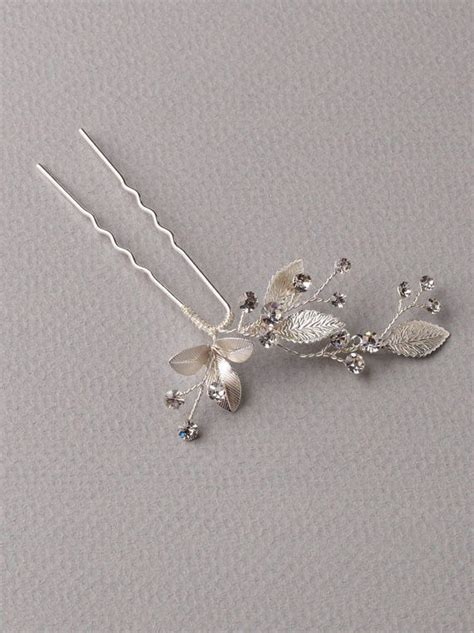 Delicate Leaf Hairpin Wedding Hairpin Offers A Sparkling Delicate