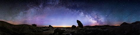 Hd Wallpaper Milky Way Landscape Nature Volcano Clouds Starry