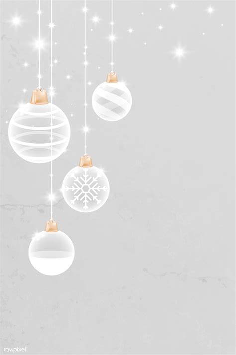 Download Premium Vector Of White Christmas Bauble Patterned On Gray