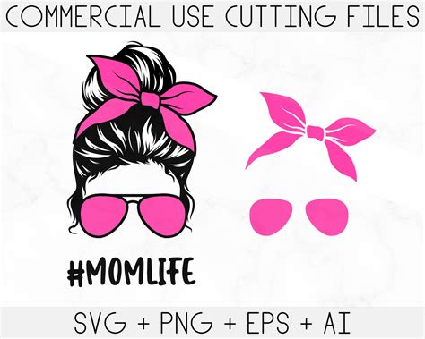 Messy Bun Mom Svg Momlife Png Momlife Clipart Momlife Svg Mom Life Svg Commercial Use Mom Life