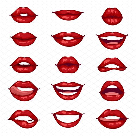 female lips isolated vector pre designed illustrator graphics ~ creative market