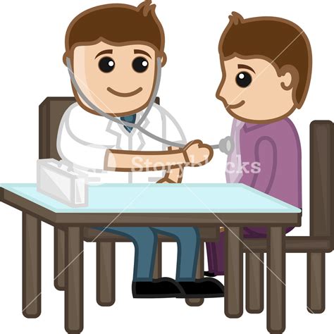 Doctor Check Ups Patient Medical Cartoon Characters Royalty Free