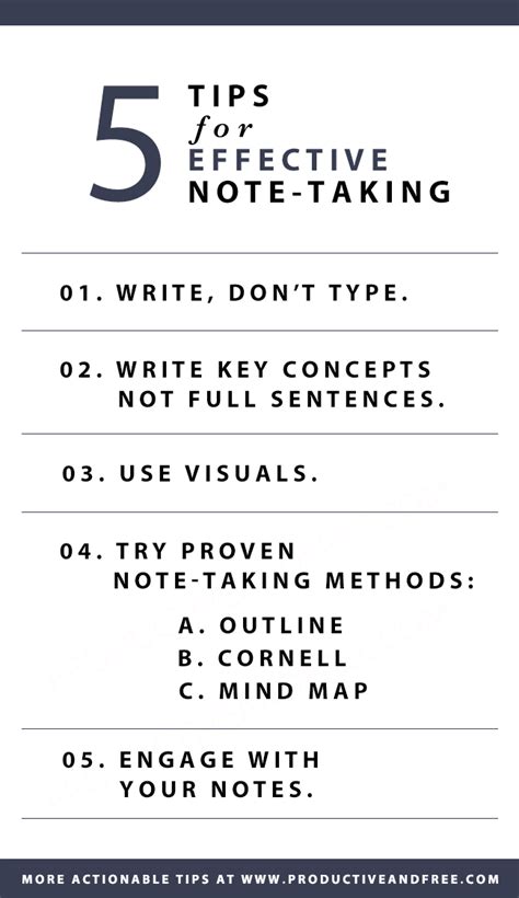5 Tips For Effective Note Taking — Productive And Free