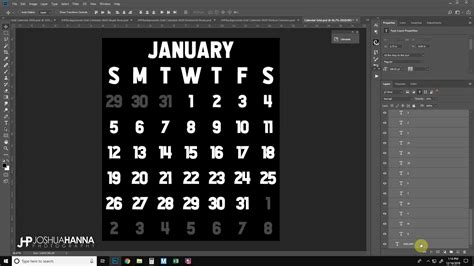 Customizable Photoshop Calendar Template Walkthrough Youtube