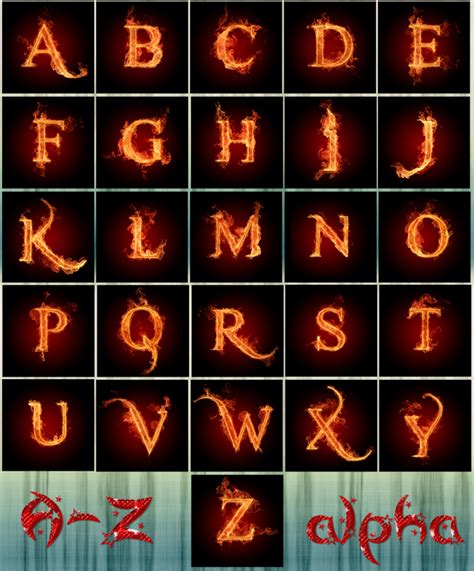A Z Fire Alphabets Hd By Thewayur On Deviantart