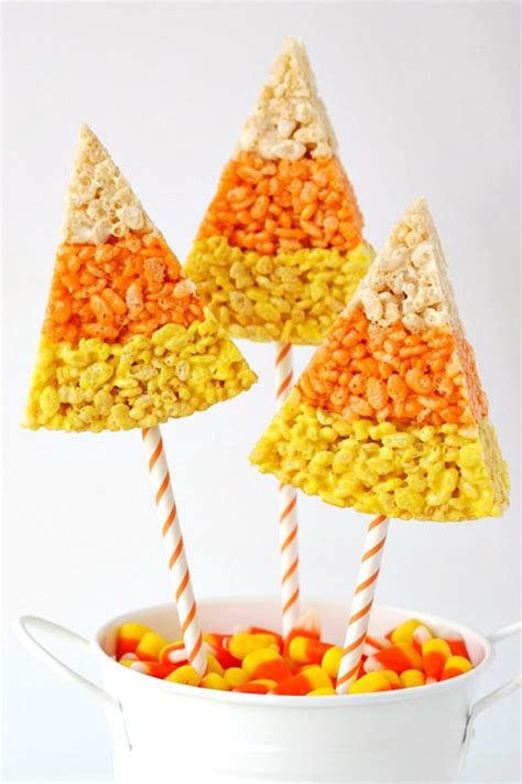Easy Candy Corn Halloween Rice Krispie Treats Click Through For Lots
