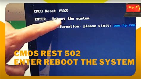 Cmos Reset 502 Enter Reboot The System Youtube