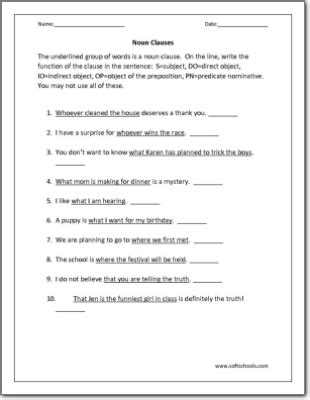 Check spelling or type a new query. Noun Clauses Worksheet