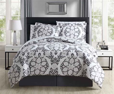 8 Piece Shakti Graywhite Reversible Comforter Set