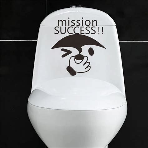 Creative Face Pattern Mission Success Quotes Toilet Art Decals Hotel