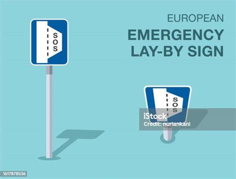 Traffic Regulation Rules Isolated European Emergency Layby Sign Front