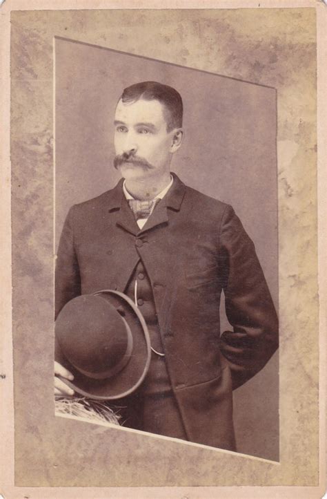 Mustachioed Victorian Gent Bowler Hat Mustache Memorial