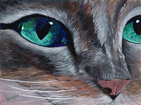 Cat Eye Painting By Trish Campbell Pixels
