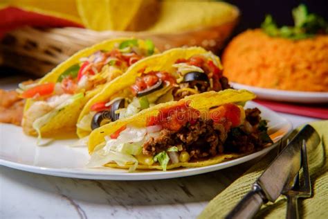 Spicy Mexican Beef Tacos Stock Image Image Of Corn 118906193