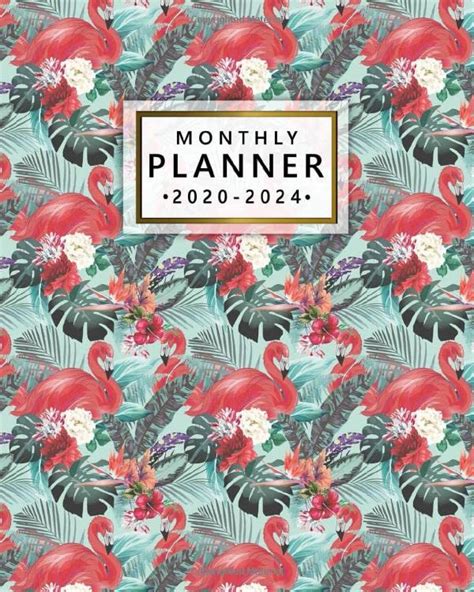 2020 2024 Monthly Planner Elegant Floral 5 Year Monthly Calendar