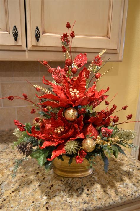 Elegant Poinsettia Arrangement By Kristenscreations On Etsy 60 00 Christmas Flower