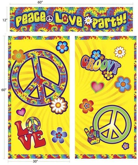 Hippie Decor 60s Decades Retro Woodstock Theme Party Decoration