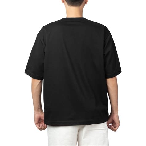 Man In Black Oversize T Shirt Mockup Design Template PNG