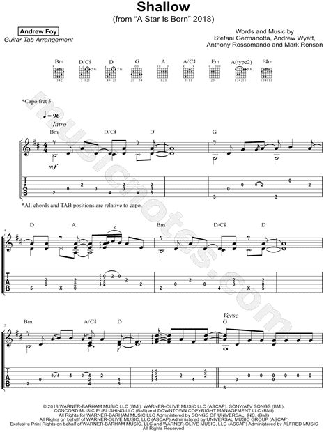 Online shopping from a great selection at movies & tv store. Andrew Foy "Shallow" Guitar Tab in D Major - Download ...