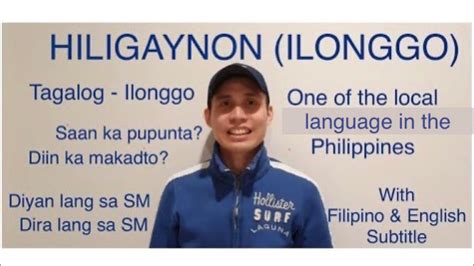 Hiligaynon Ilonggo Tagalog Filipino Lesson Youtube
