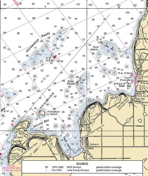 Sisiter Bay Lake Michigan Nautical Chart Mixed Media By Sea Koast Pixels
