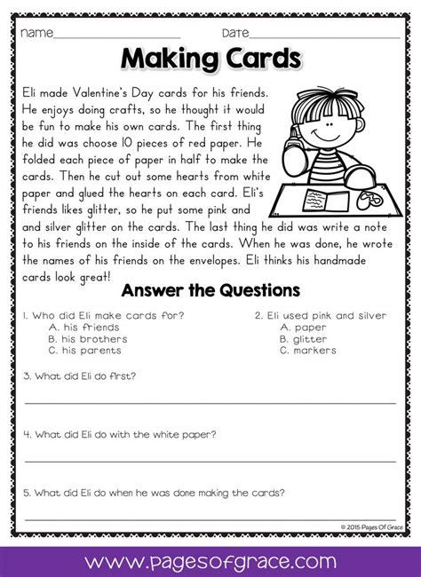 Certain words are given in bold to help you locate them while answering. Reading Comprehension Passages and Questions for February ...