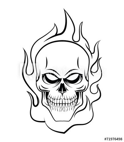 Skull On Fire Drawing At Explore Collection Of