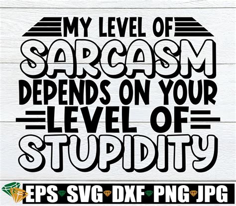 My Level Of Sarcasm Depends On Your Level Of Stupidity Adult Etsy