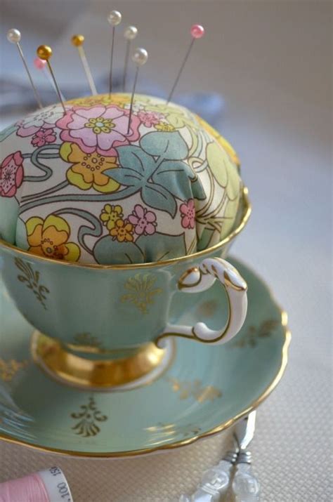 Tutorial Teacup Pincushion Idea Embellish With Trim And Some