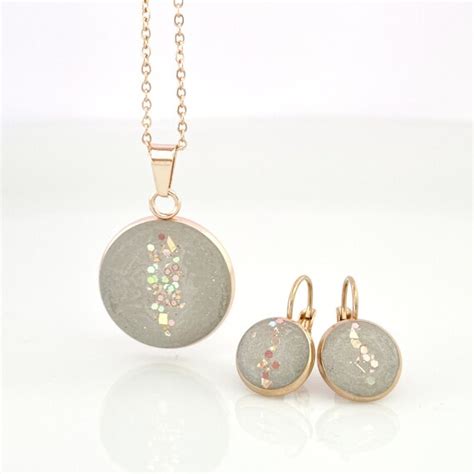 Concrete Jewelry Set Rosea 4 Rose Gold Stainless Steel Etsy