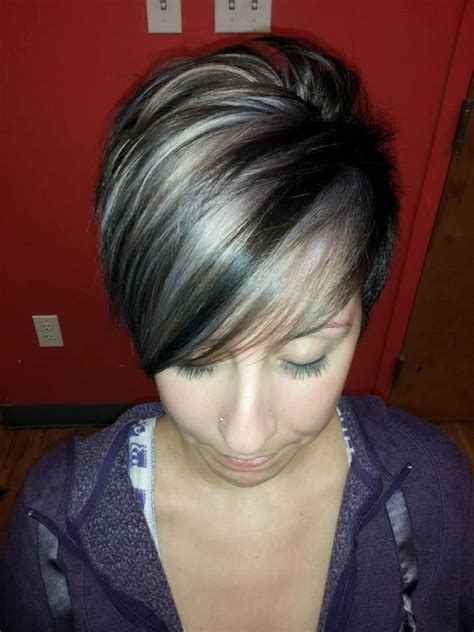 Image Result For Transition To Grey Hair With Highlights Trendy Hair Color Hair Color Dark