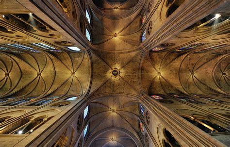 Ceiling Notre Dame Cathedral Paris By Rainer Martini Look Foto