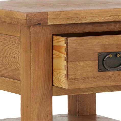Zelah Oak Lamp Table With Drawer Roseland Furniture