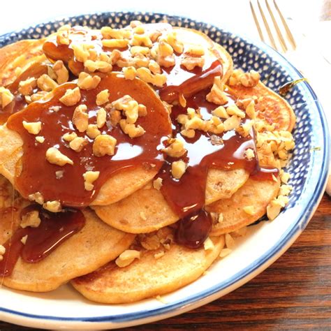 Hearty Cornmeal Pancakes With Cinnamon And Walnuts