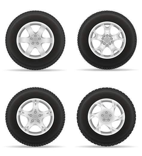 Set Icons Car Wheel Tire From The Disk Vector Illustration 512684