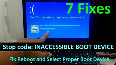 How To Fix Stop Code Inaccessible Boot Device Windows Youtube