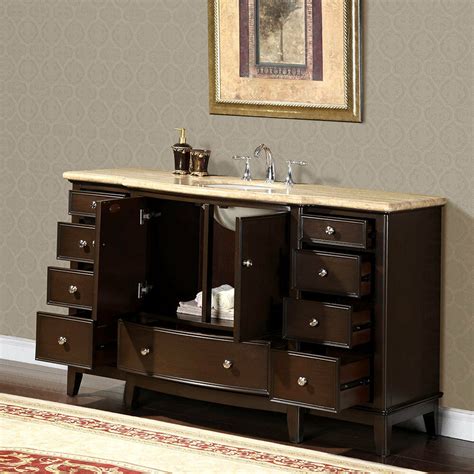 Even medicine cupboards can be almost 50 inches wide for plenty of storage above the sink. 60-inch Travertine Stone Counter Top Bathroom Single Sink ...