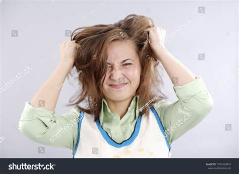 Teenage Girl Pulling Hair Out Stock Photo 1590360016 Shutterstock