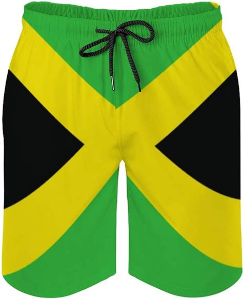 gdewcro jamaica flag jamaican men s beach swim trunk quick dry board shorts with