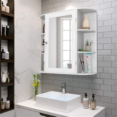 The bathroom mirrored medicine cabinet is usually an almost built into the building structure element of our home. Tangkula Bathroom Cabinet, Single Door Wall Mounted ...