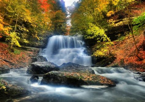 Autumn Forests Waterfalls Rivers Nature Wallpapers Hd Desktop And