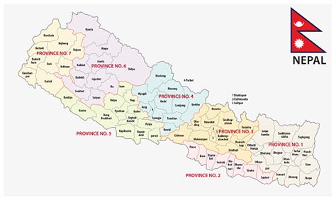 Nepal Administrative And Political Province Map With Flag Stock Illustration Download Image
