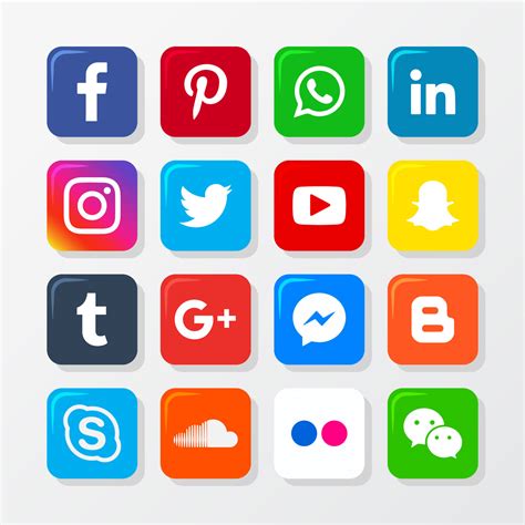 Social Media Icons Vektorset Mit Facebook Instagram Twitter Tiktok