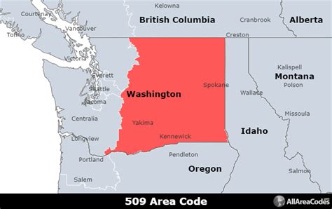 509 Area Code - Location map, time zone, and phone lookup